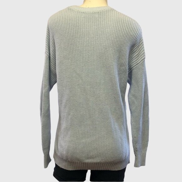Hollister Light Blue Knit Crewneck Pullover Sweater Loose Fit Size Small - Picture 2 of 9